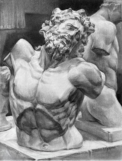 組石膏デッサン ラオコーンと円盤投げ | 下地貴之 ～ひねもす画家生活～