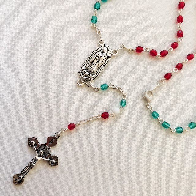 メキシコ ビーズ ワーク ロザリオ クロス グアダルーペ ネイティブ