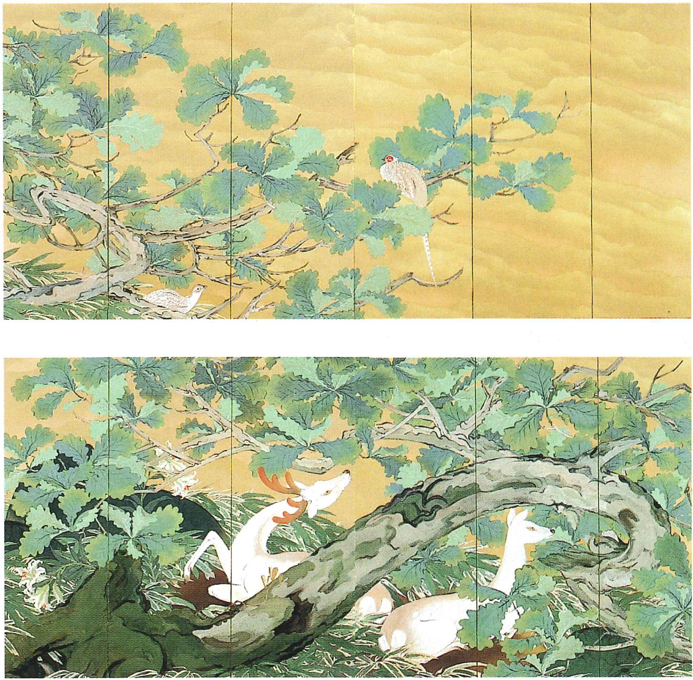 No3711額装 川端龍子 熊笹に貝図 絹本 在銘 落款 日本画 絵画 送料無料