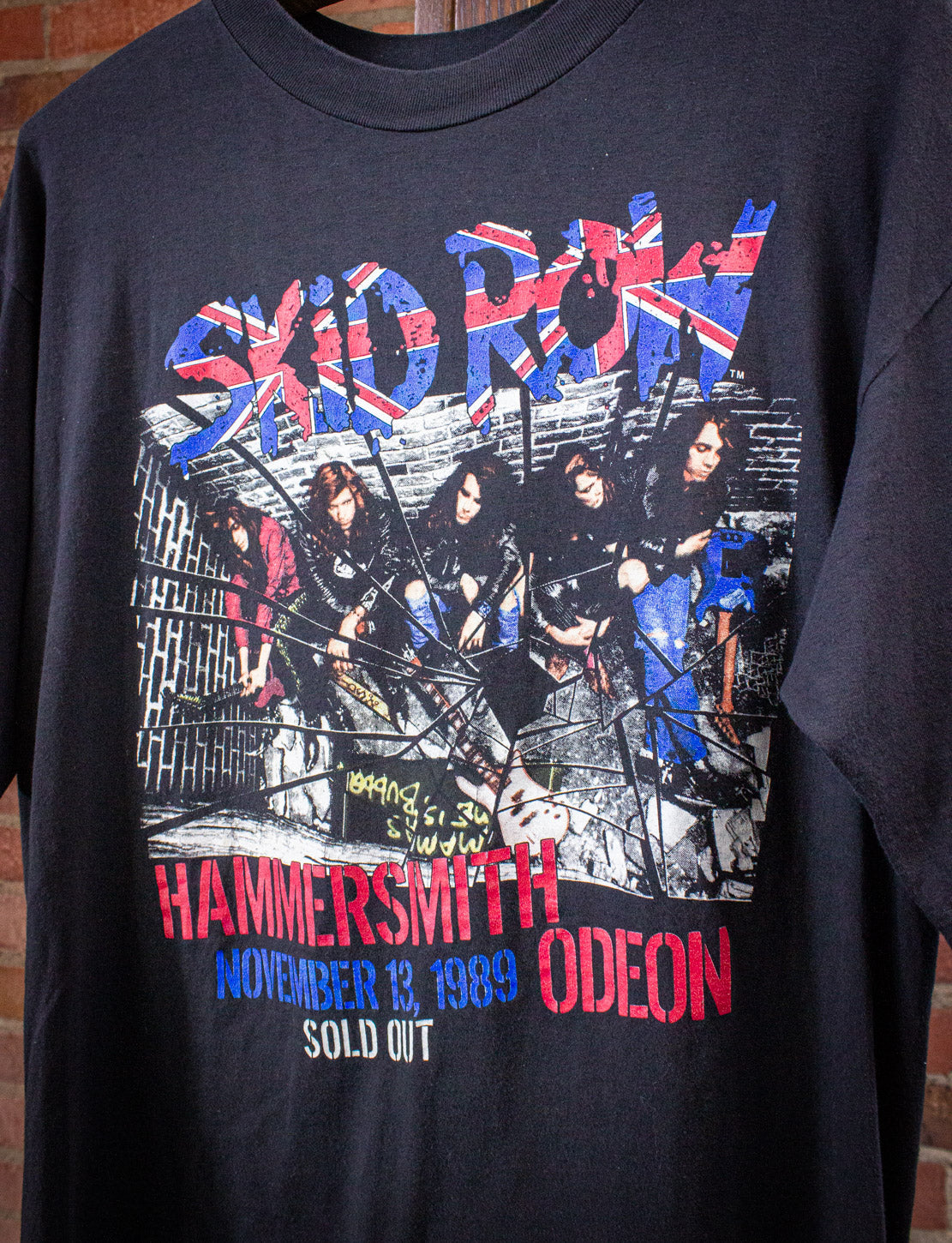 Vintage Skid Row Hammersmith Concert T Shirt 1989 Black Large