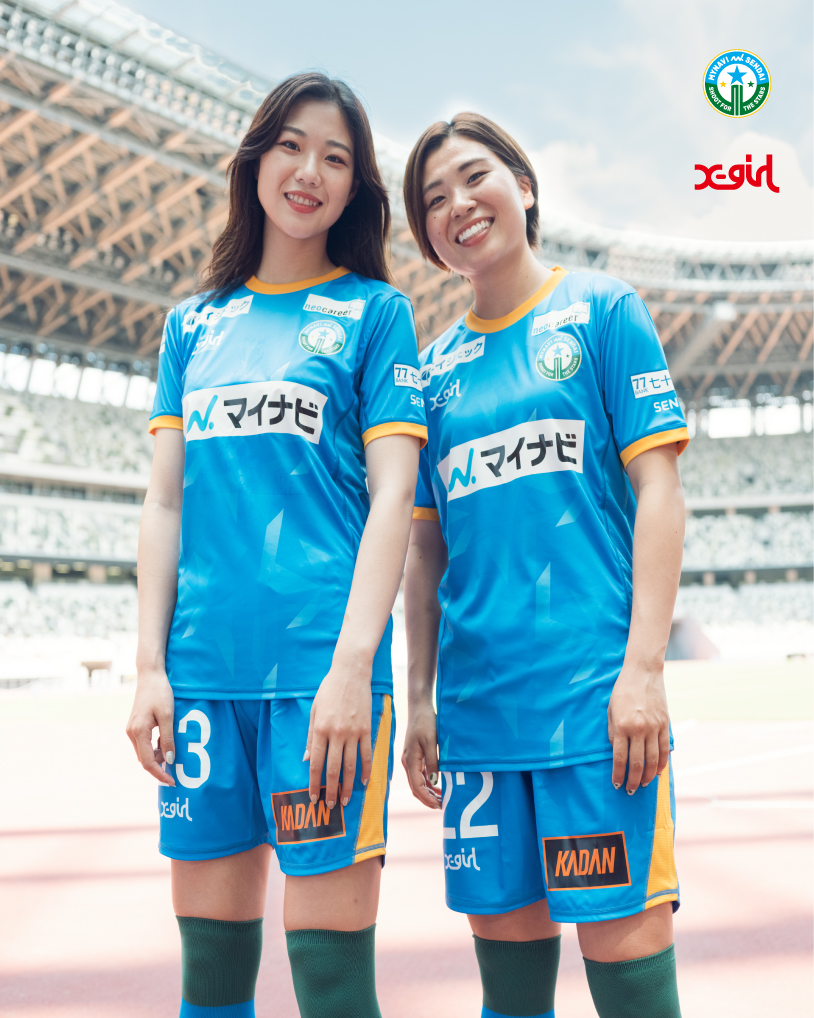 X-girl×WE LEAGUE 国立競技場を舞台にしたWEリーガーのユニフォーム