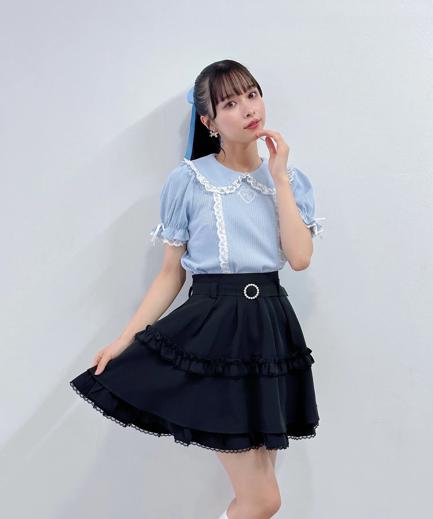 Prince フリル袖Tシャツとフレアスカートセット Prince フリル袖T