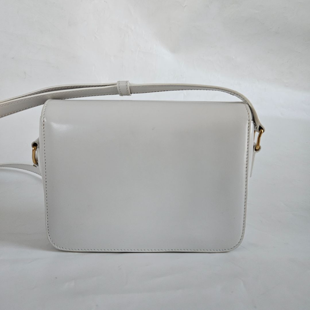 Celine Shiny White Teen Triomphe Bag - BOPF | Business of Preloved