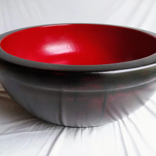 1尺7寸 溜内朱 蕎麦こね鉢 木製漆塗 その他調理器具 漆工房