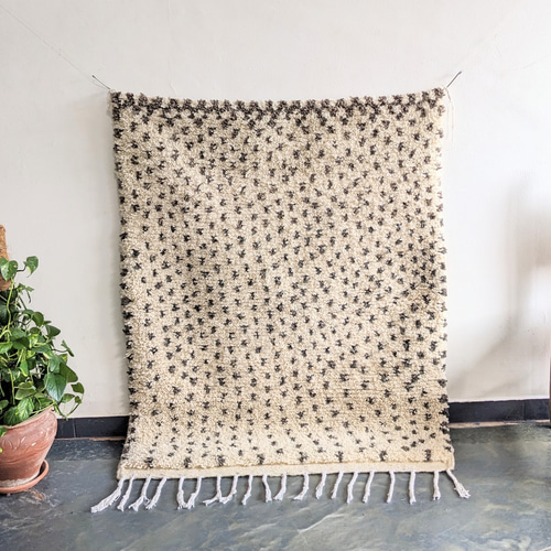 モロッコ ラグ ベニワレン ドット ブラウン カーペット 絨毯