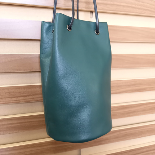 長財布が入るミニドローストリングバッグ◇高級イタリアンレザー