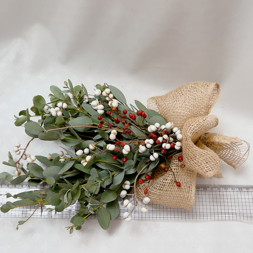 受注販売］ユーカリ・ナンキンハゼのナチュラルスワッグ ④ ドライ