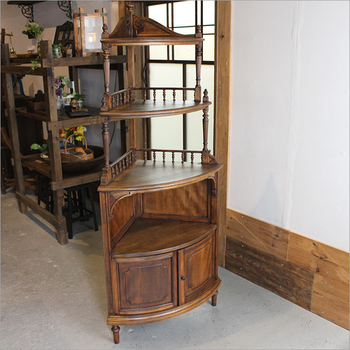 アンティーク コーナーシェルフ リメイク品 コーナーキャビネット