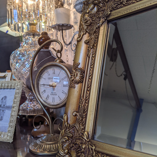 アンティークな額縁ミラー 調 ウォールミラー アンティークゴールド