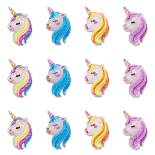 ネイルパーツ 動物 ユニコーン 馬 14mm ミックス 100個 アニマル
