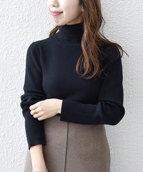 SHIPS any:〈手洗い可能〉デリケート リブ タートルネック ニット プル