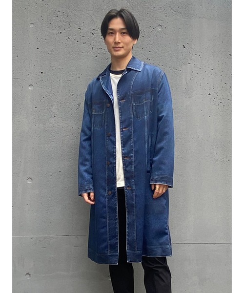 DIESEL（ディーゼル）の「メンズ ロング コート デニムプリント