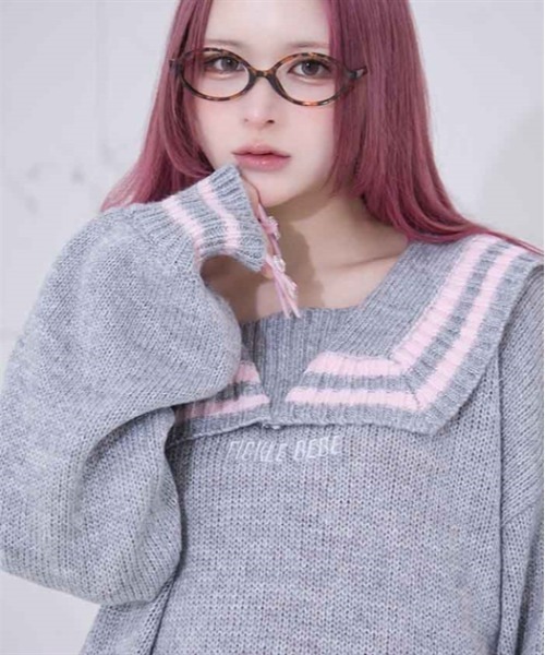 FickleBebe（フィクルベベ）の「FBセーラーカラーニット（ニット