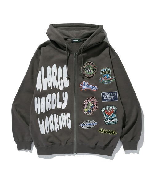 MULTI LOGO ZIP UP HOODED SWEATSHIRT（パーカー）｜XLARGE