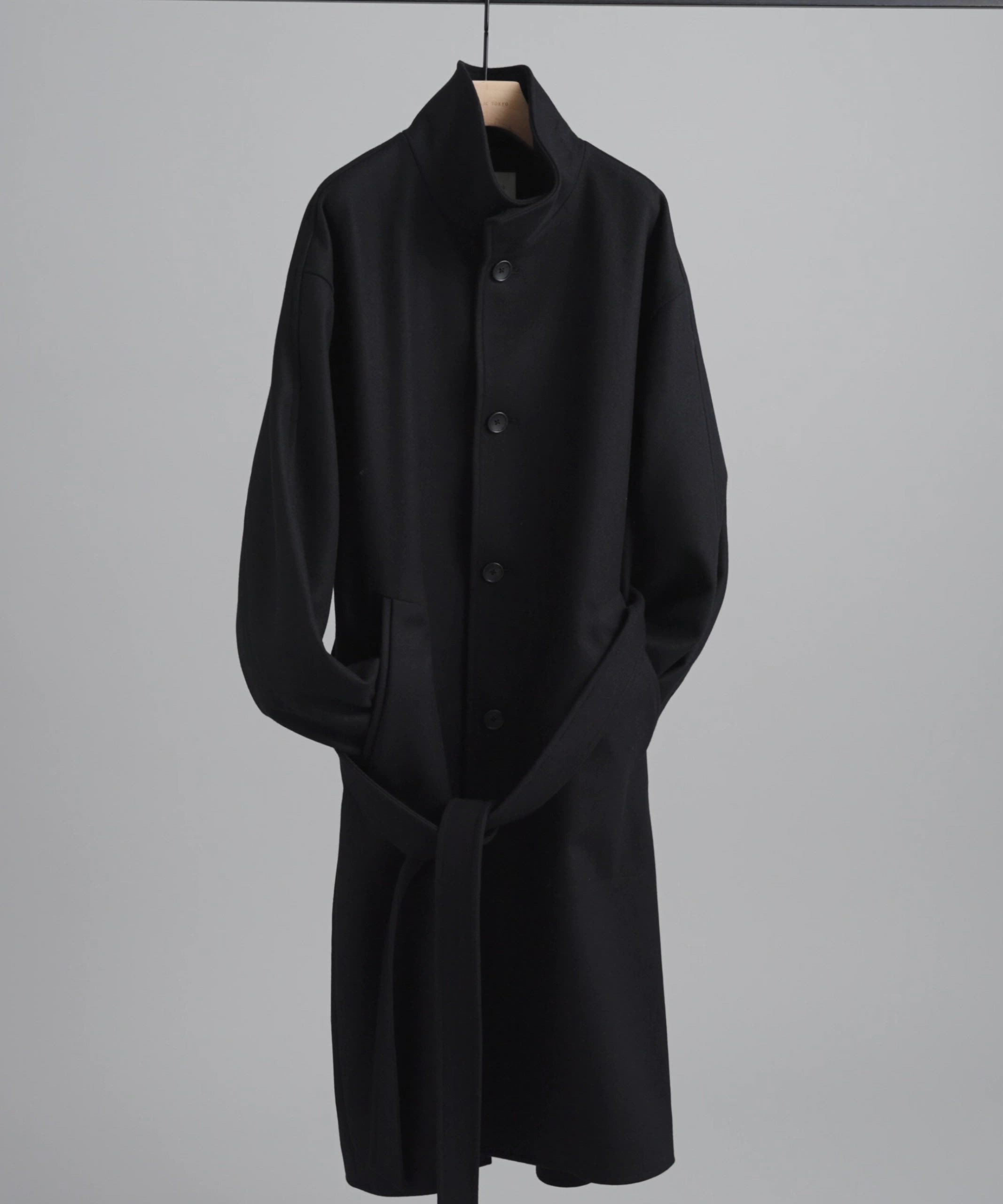 Super140s マルチウェイ メルトンオーバーサイズスタンドコート