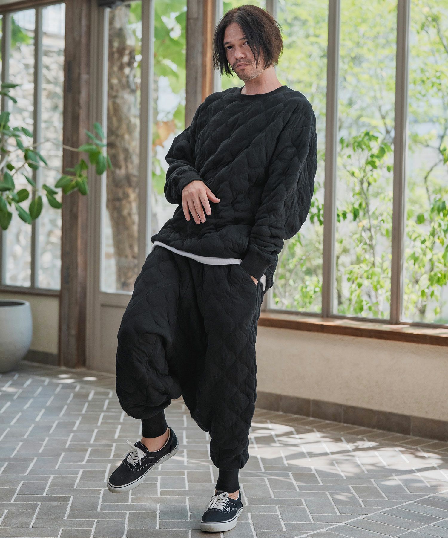CAMBIO(カンビオ)】Wave Quilting Surrouel Pants キルティング