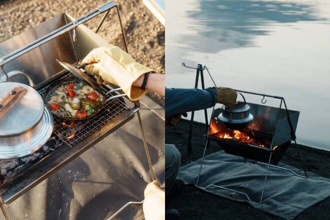 ユニフレーム2024年新商品「焚き火ベースsolo ウィンドスクリーン