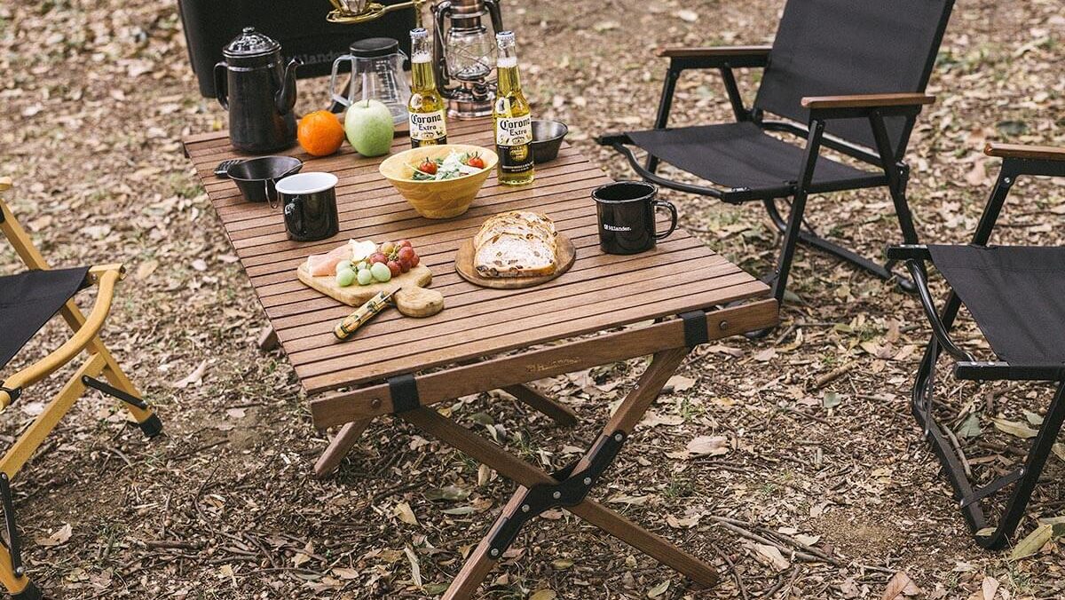 ハイランダー(Hilander) ウッドロールトップテーブル 90×60cm ウッド