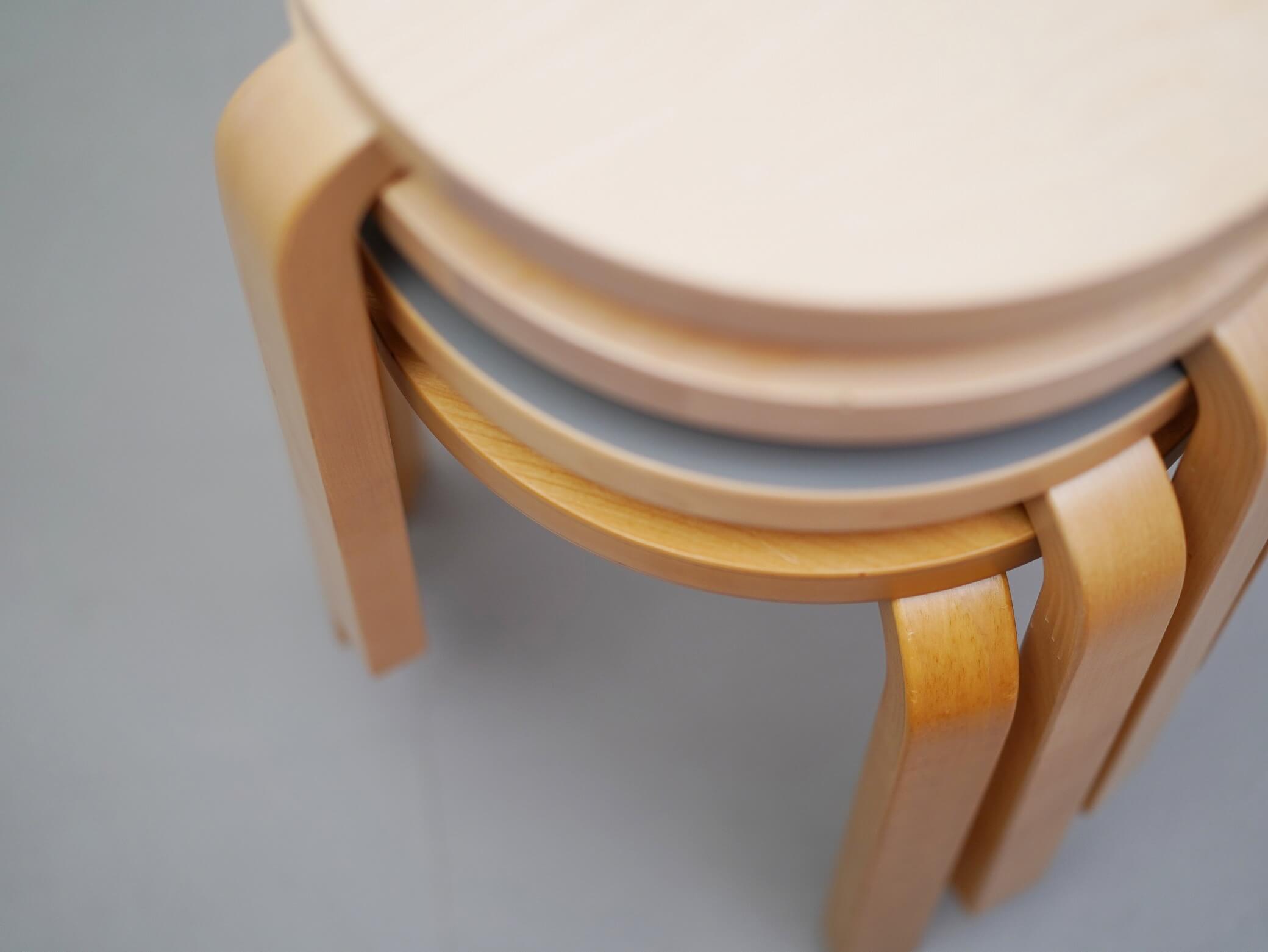 スツール60 バーチ ハニーステイン 3本脚 アルヴァ・アアルト