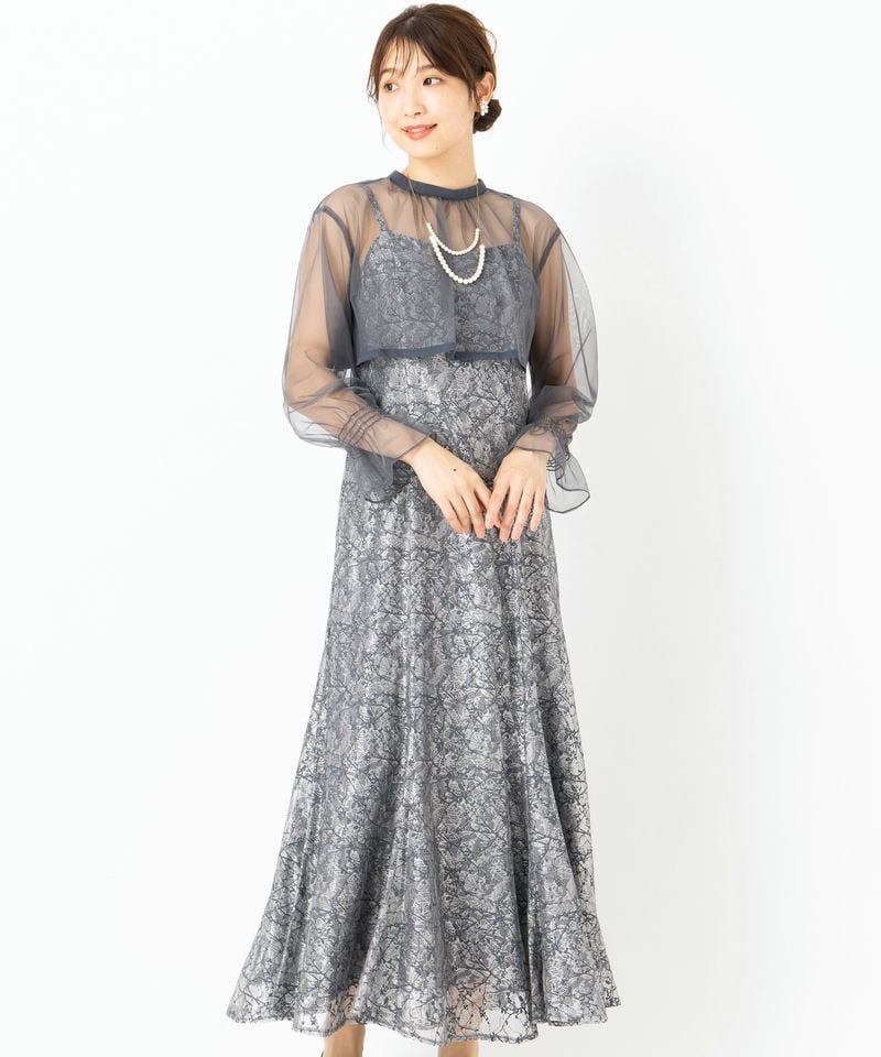 Dorry Doll ドリードール ボレロレイヤードレースドレス グレー系