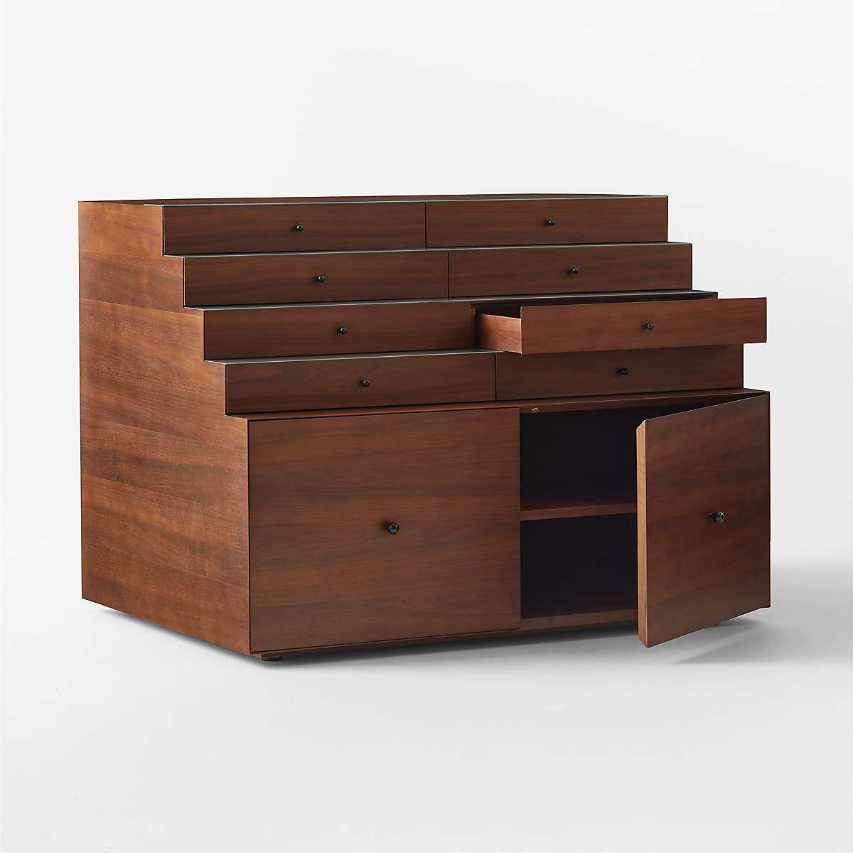 Lanzone 8-Drawer Walnut Storage Cabinet by Gianfranco Frattini +