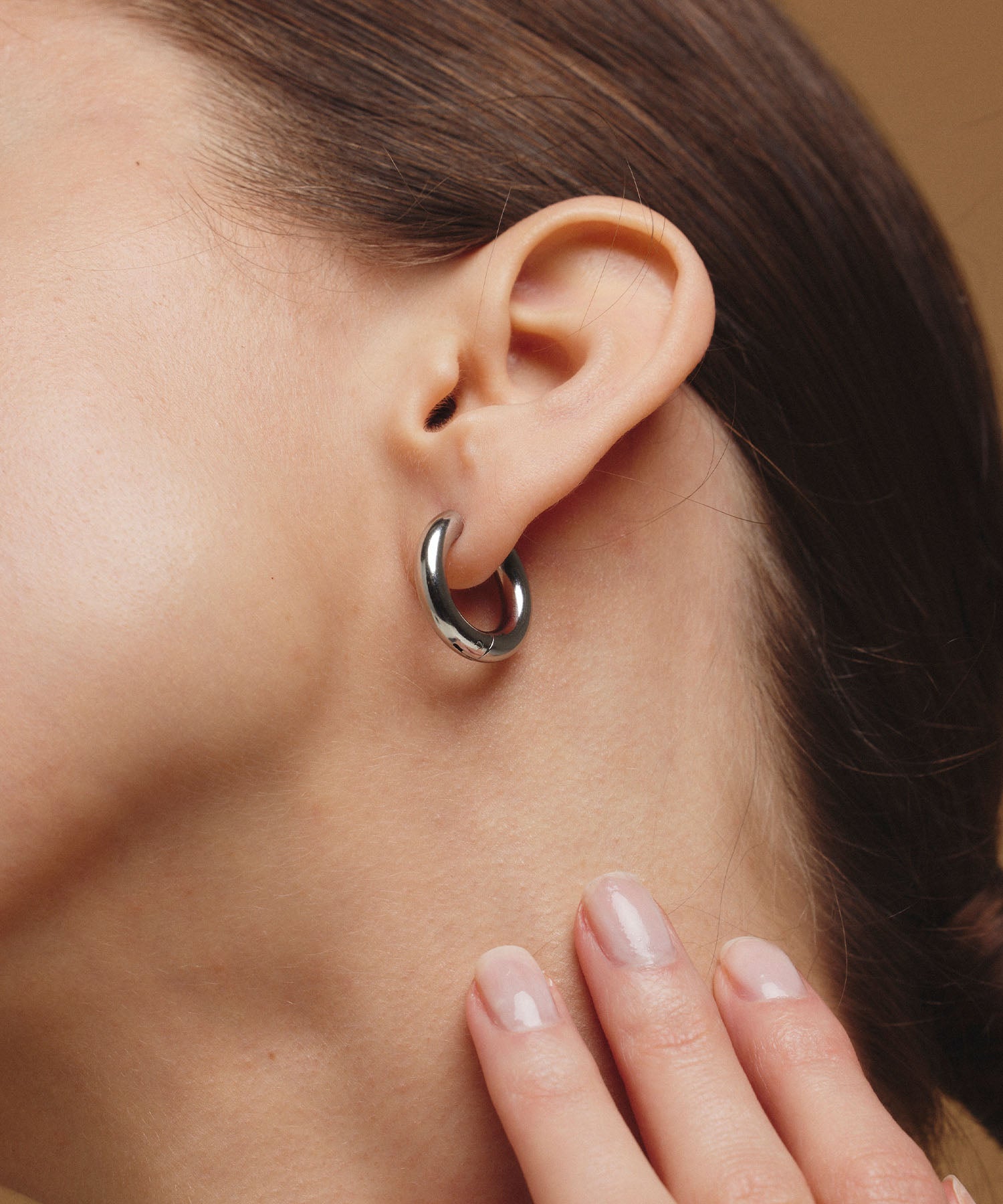 シルバー]フープピアス