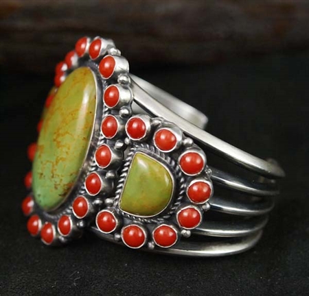 KIRK SMITH TURQUOISE AND CORAL BRACELET