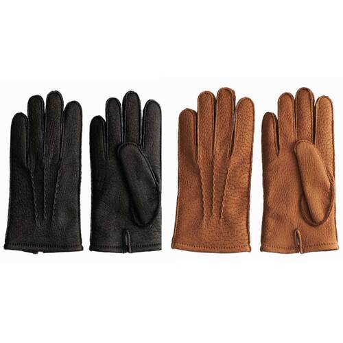 KURODA 男性用 革手袋 ペッカリー革 Peccary〔手囲いサイズ：23/24