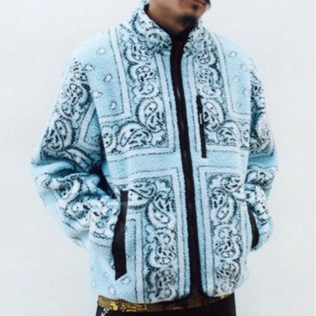 Supreme Reversible Bandana Fleece Jacket Blue シュプリーム