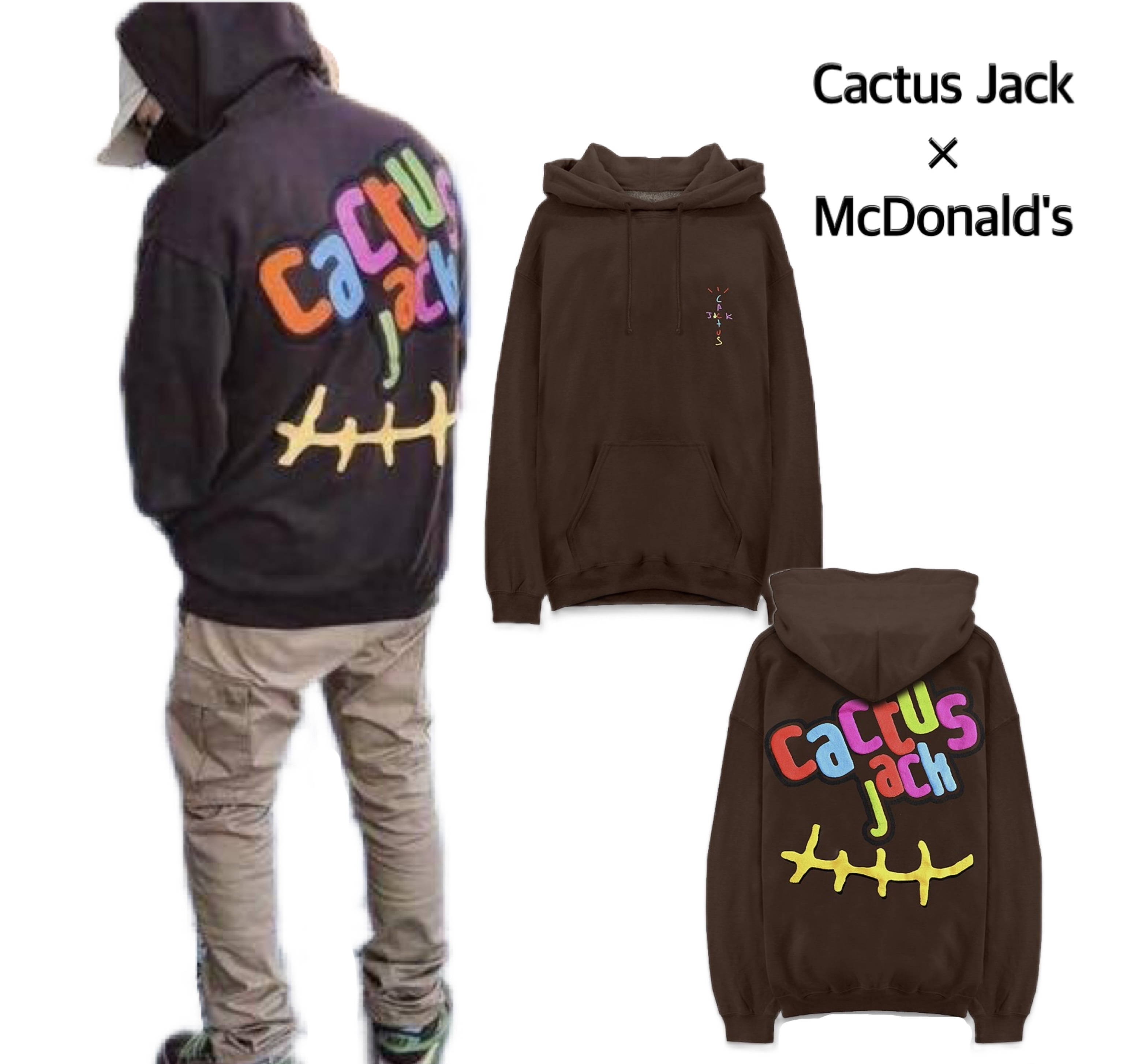 Travis Scott × McDonald's☆Cj Smile Hoodie パーカー (Cactus Jack