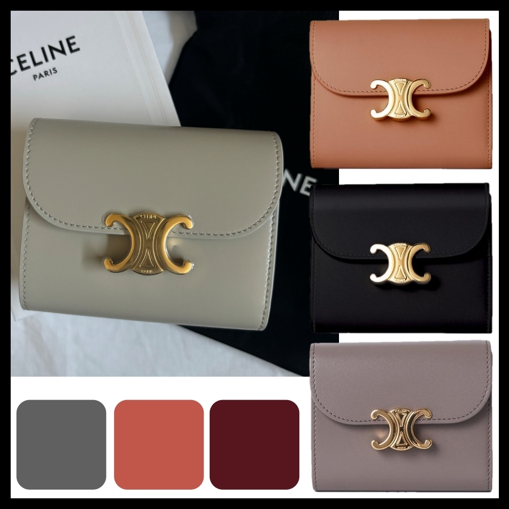 CELINE 三つ折り財布 スモール フラップウォレット トリオンフ