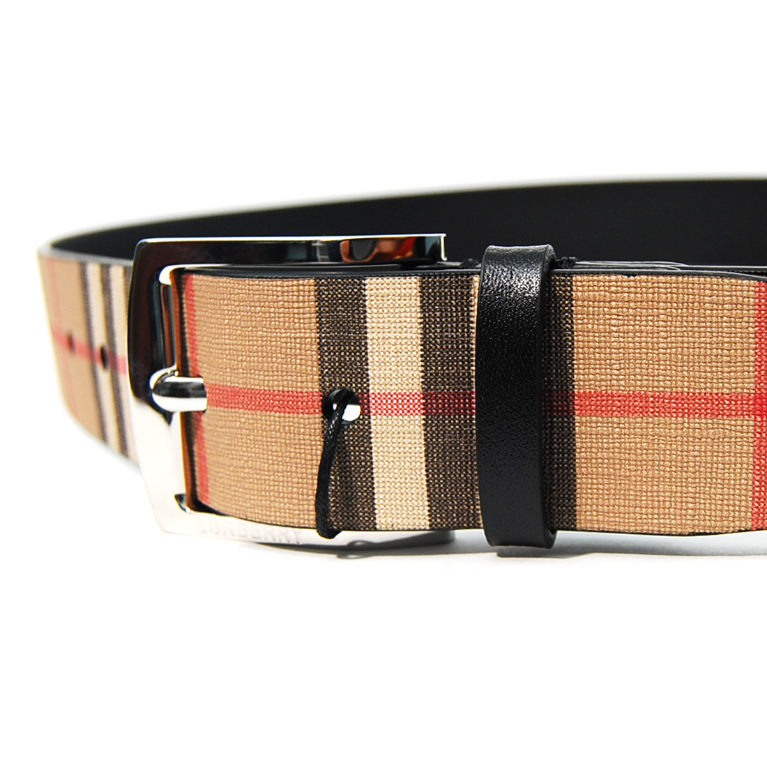 関税負担なし☆Burberry バーバリー チェック＆レザー ベルト