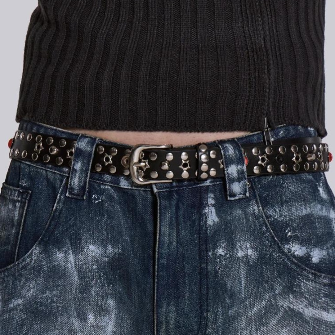 Jaded☆ブラックスタースタッズレザーベルト【英国発】 (JADED LONDON