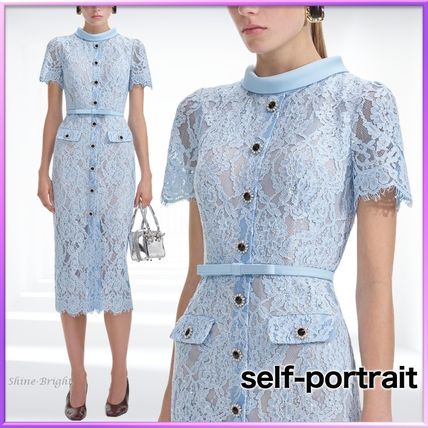 selfportraitセルフポートレート花柄刺繍 ノースリーブミニワンピース