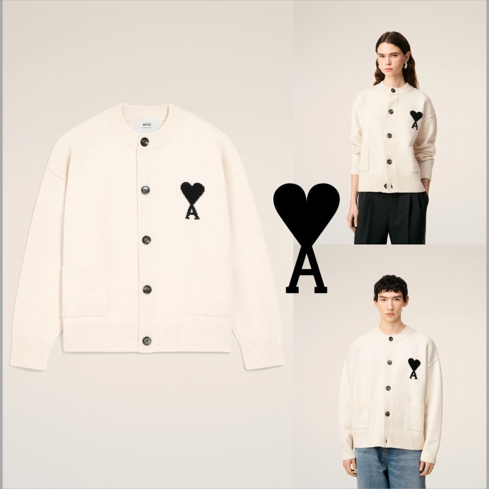 AMI ウール アミドクール カーディガン オフホワイト