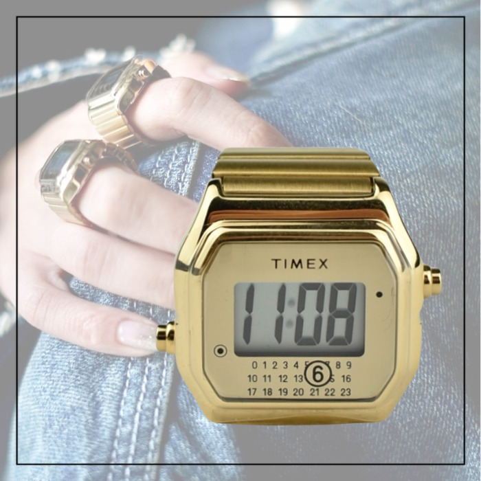 MM6 Maison Margiela×Timex】T80 リング ウォッチ ゴールド (MM6