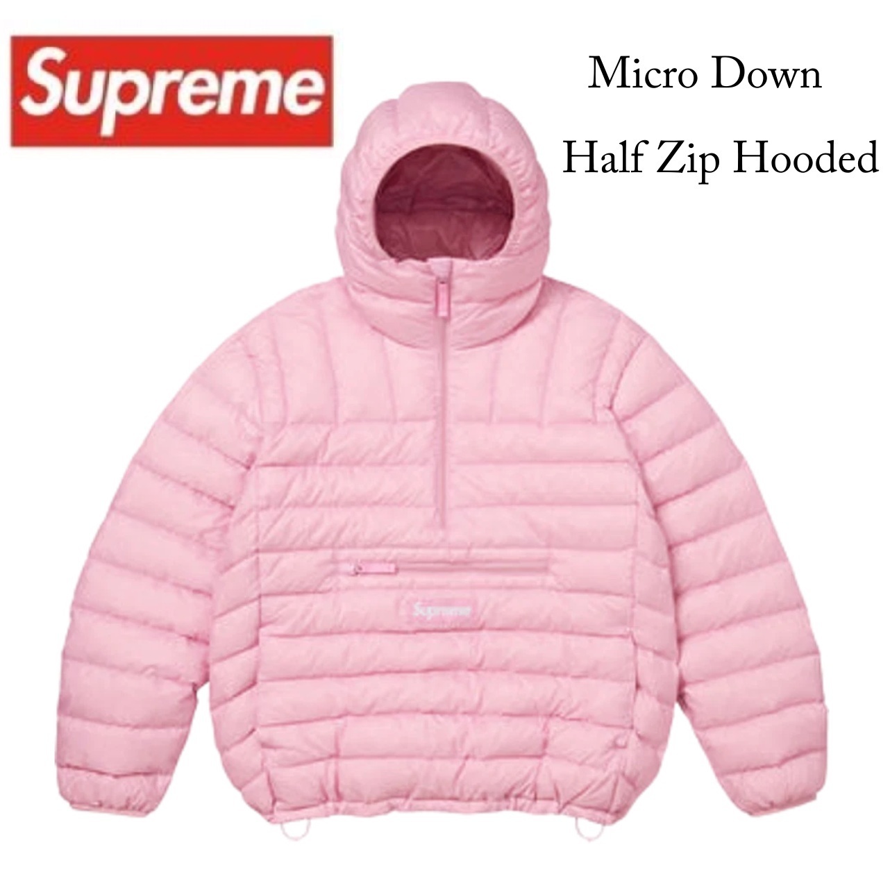 Supreme】Micro Down Half Zip Hooded Pullover Down Jacket (Supreme