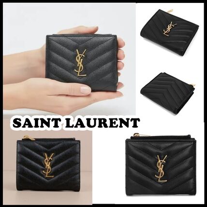 三つ折り Saint Laurent(サンローラン) 折りたたみ財布(レディース