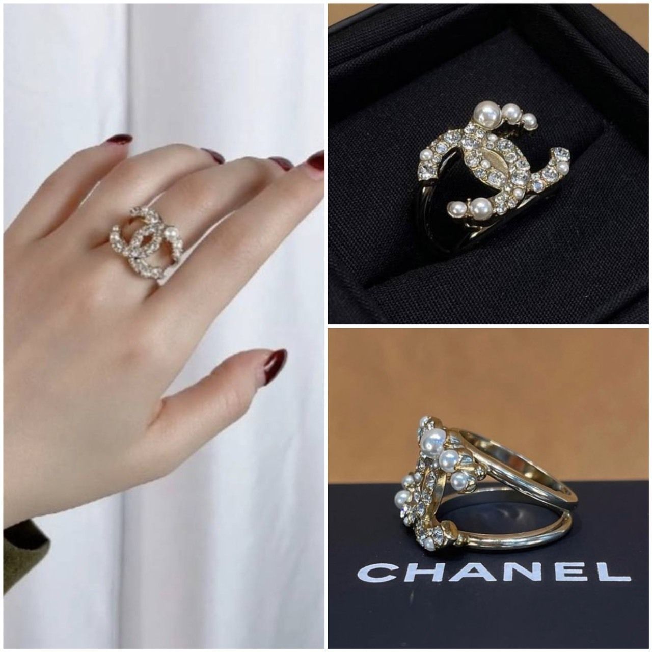 早い者勝ち！【CHANEL】パール クリスタル 指輪リング (CHANEL/指輪