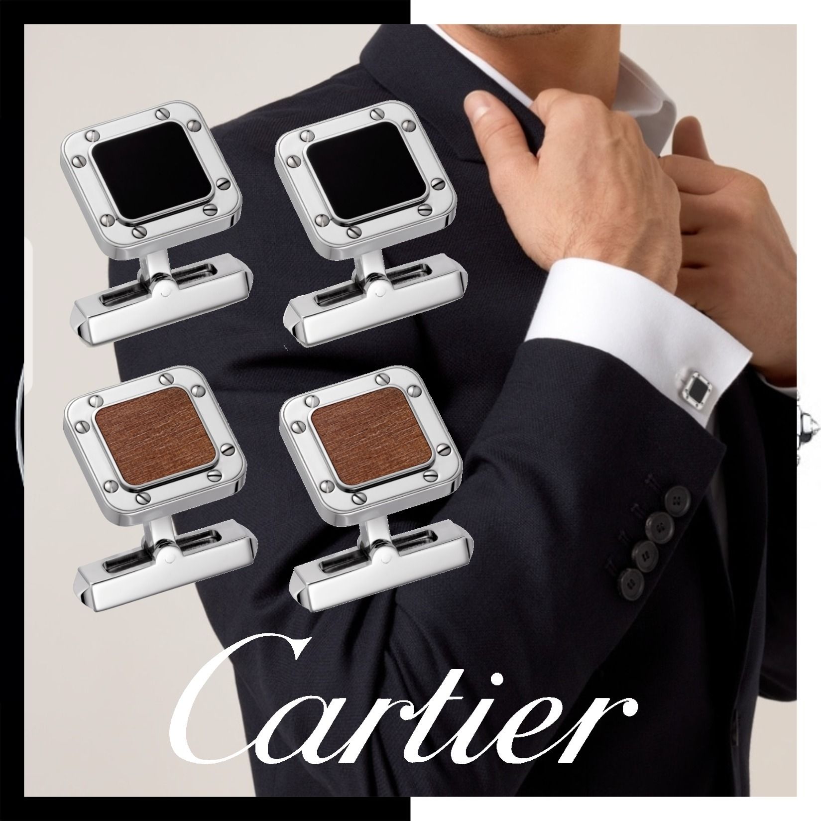 すぐ届く☆ギフトに◎ 【カルティエ】 カフス 2色展開 関税込 (Cartier