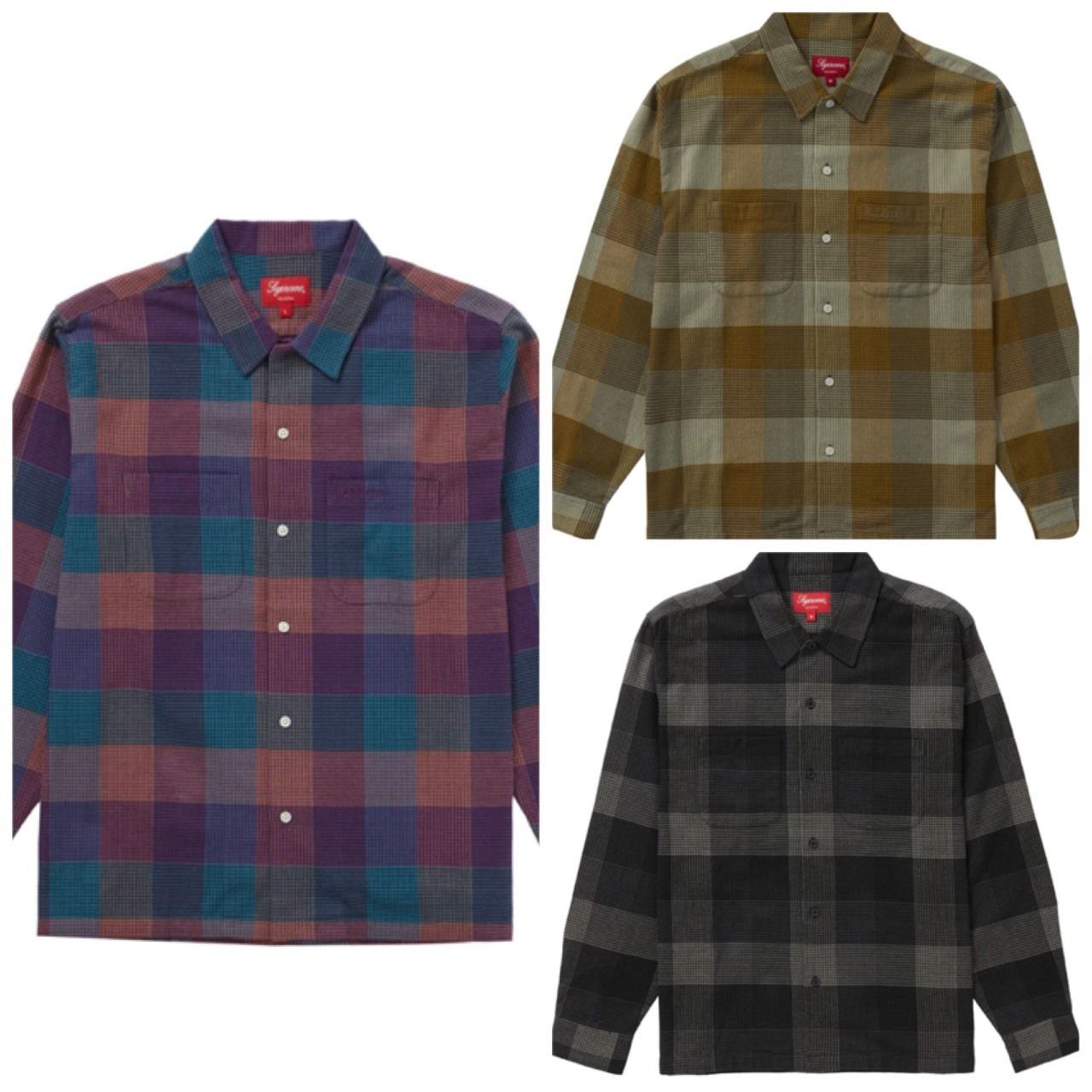 シュプリーム☆チェックネルシャツ☆Plaid Flannel Shirt (Supreme