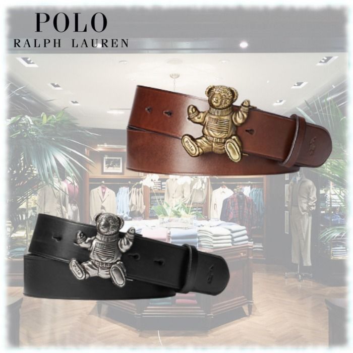 限定セール☆Polo Ralph Laurenポロベアーバックル レザーベルト