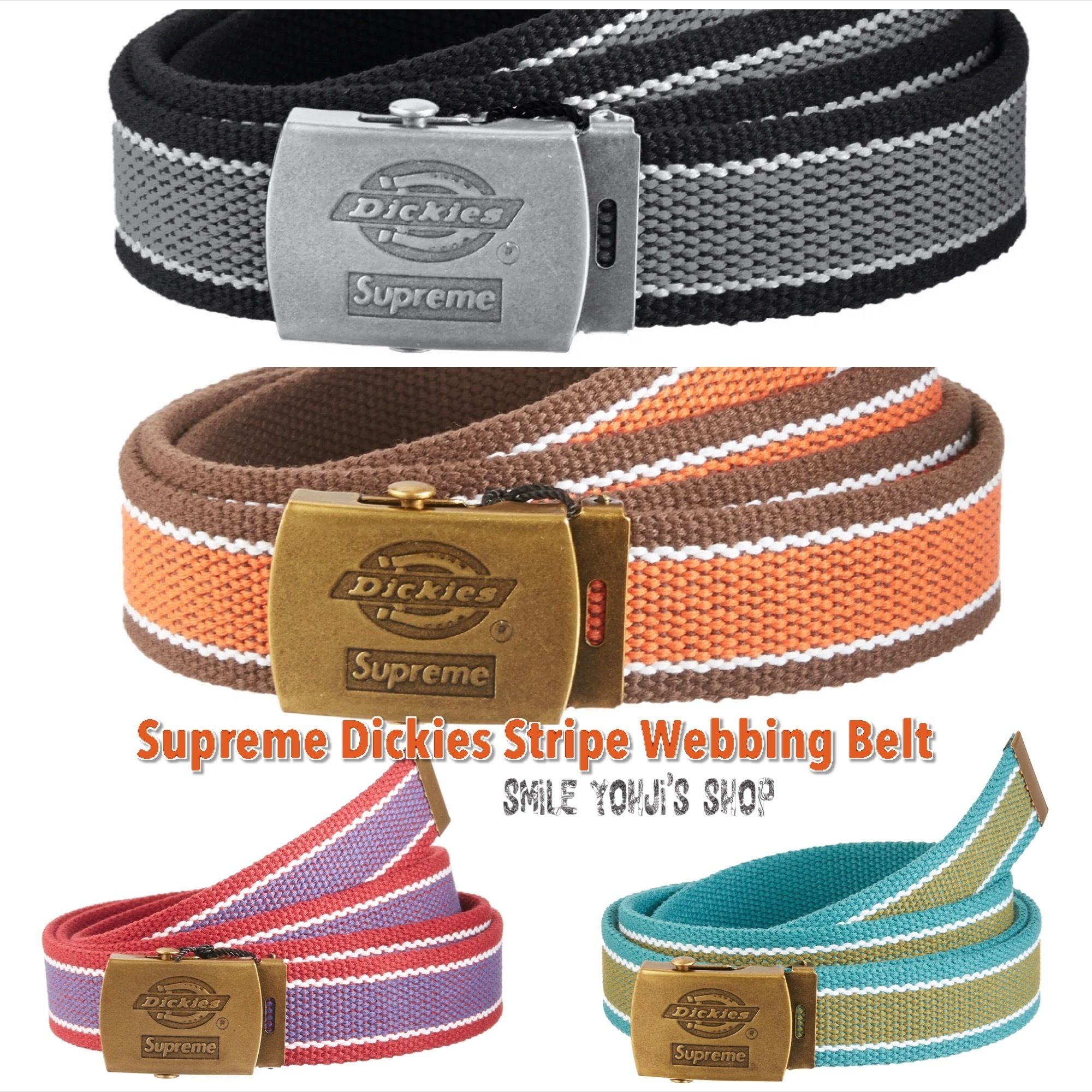 ☆22SS WEEK7☆Supreme Dickies Stripe Webbing Belt (Supreme/ベルト