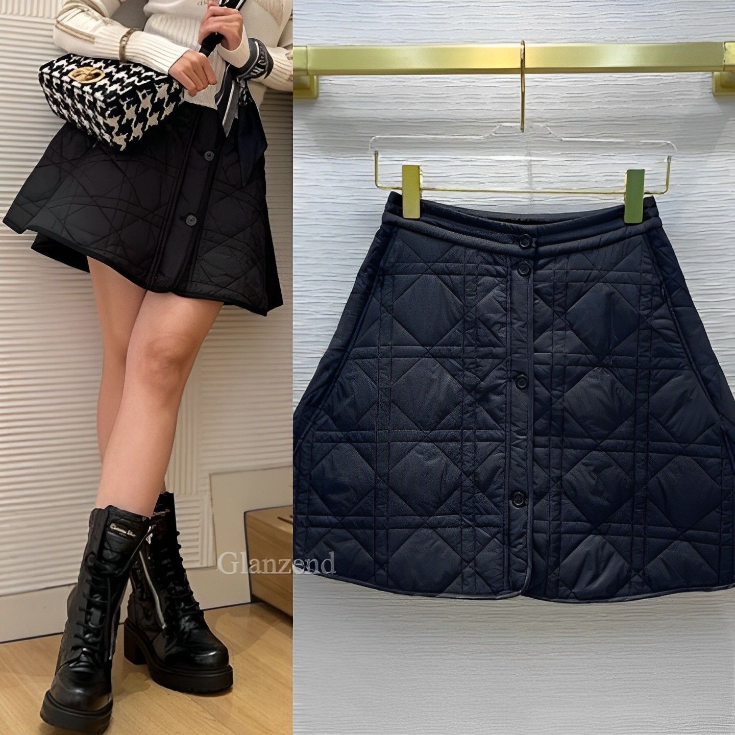 キルティングが可愛い♡【Dior】ミニスカート ブラック (Dior/スカート