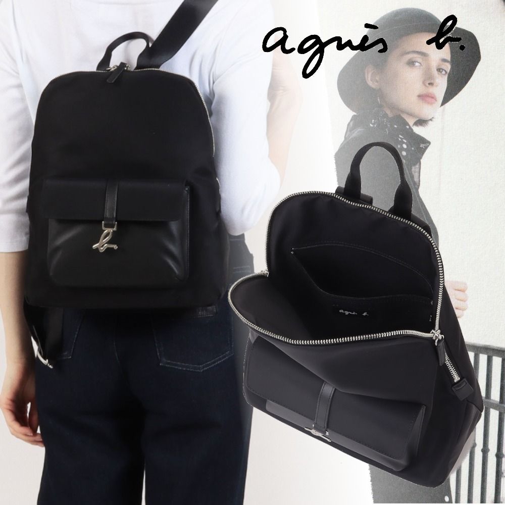 アニエスベー】b.ロゴパーツ付き！ナイロン バックパック (Agnes b