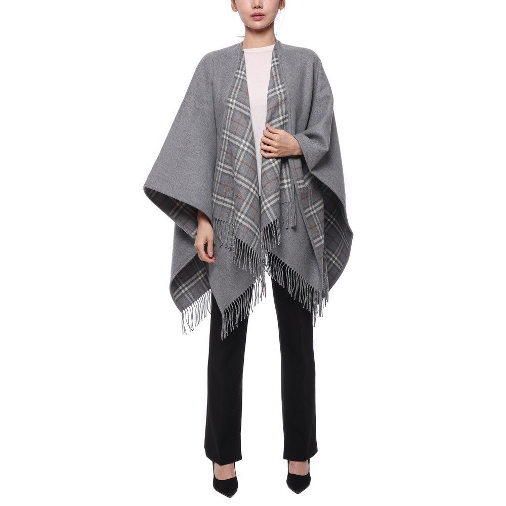 BURBERRY☆チェック ウール リバーシブル ケープ 8071675 (Burberry