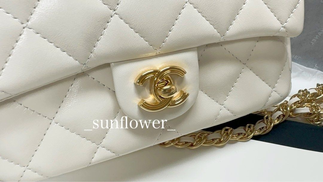 シャネル 23S トップハンドル フラップバッグ ホワイト (CHANEL