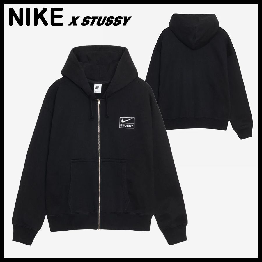 ☆NIKE x STUSSY☆FULL ZIP WASHED FLEECE フーディ☆追跡可 (Nike