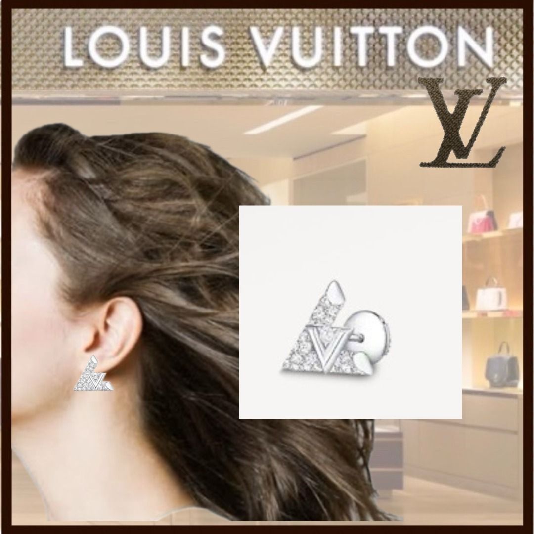 ルイヴィトン ☆ 上品 ゴールド ピアス ダイヤモンド ロゴ LV (Louis