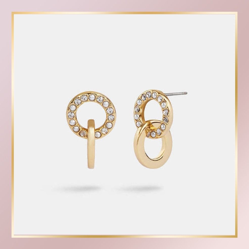 COACH】オープン サークル パール ハギー ピアス (Coach/ピアス) CO231